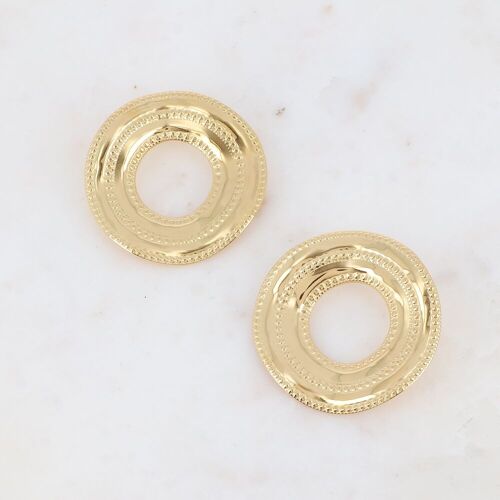 Boucles puces - grande pièce, cercle effet milgrain 52mm