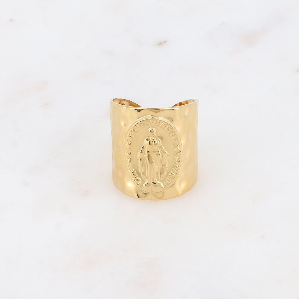 Breiter Ring - Madonna mit Gebetsinschrift