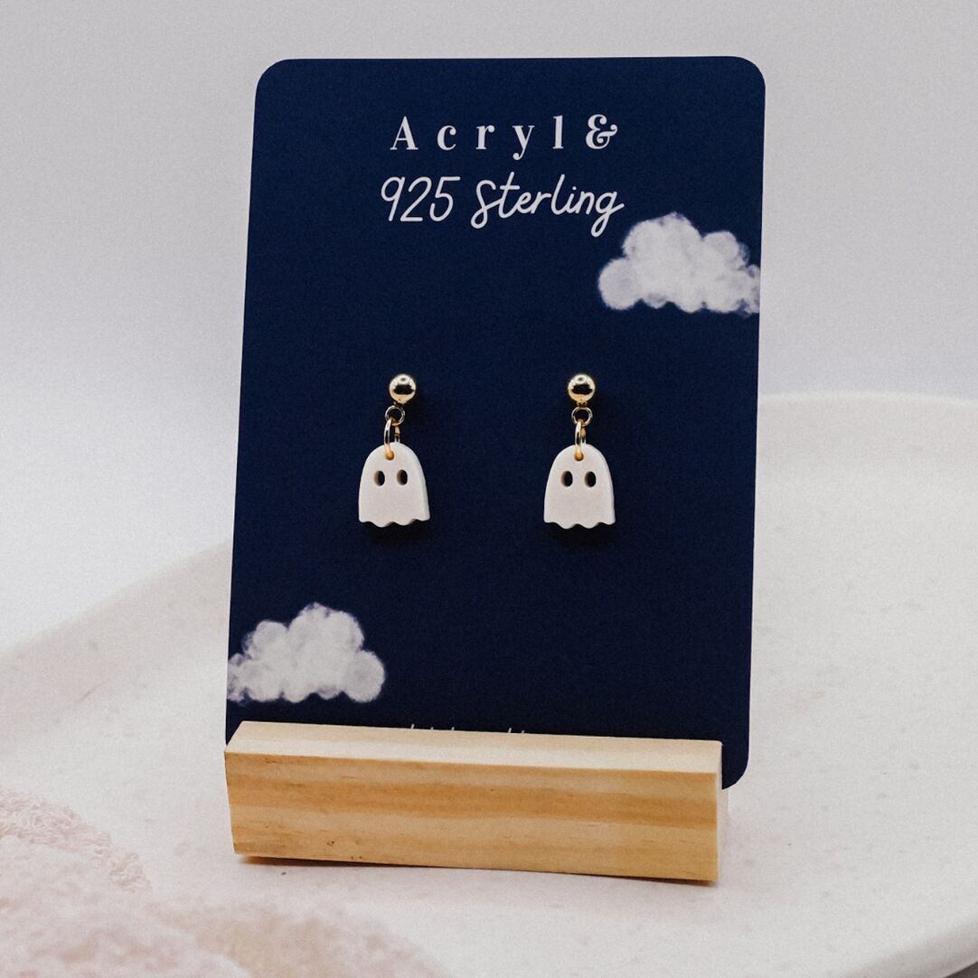 Orecchini fantasma acrilico in acciaio inossidabile - orecchini leggeri autunno halloween - regalo fantasma