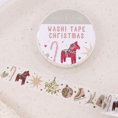 Washi Tape Navidad - Cinta Adhesiva Masking Tape Suecia Dios Jul