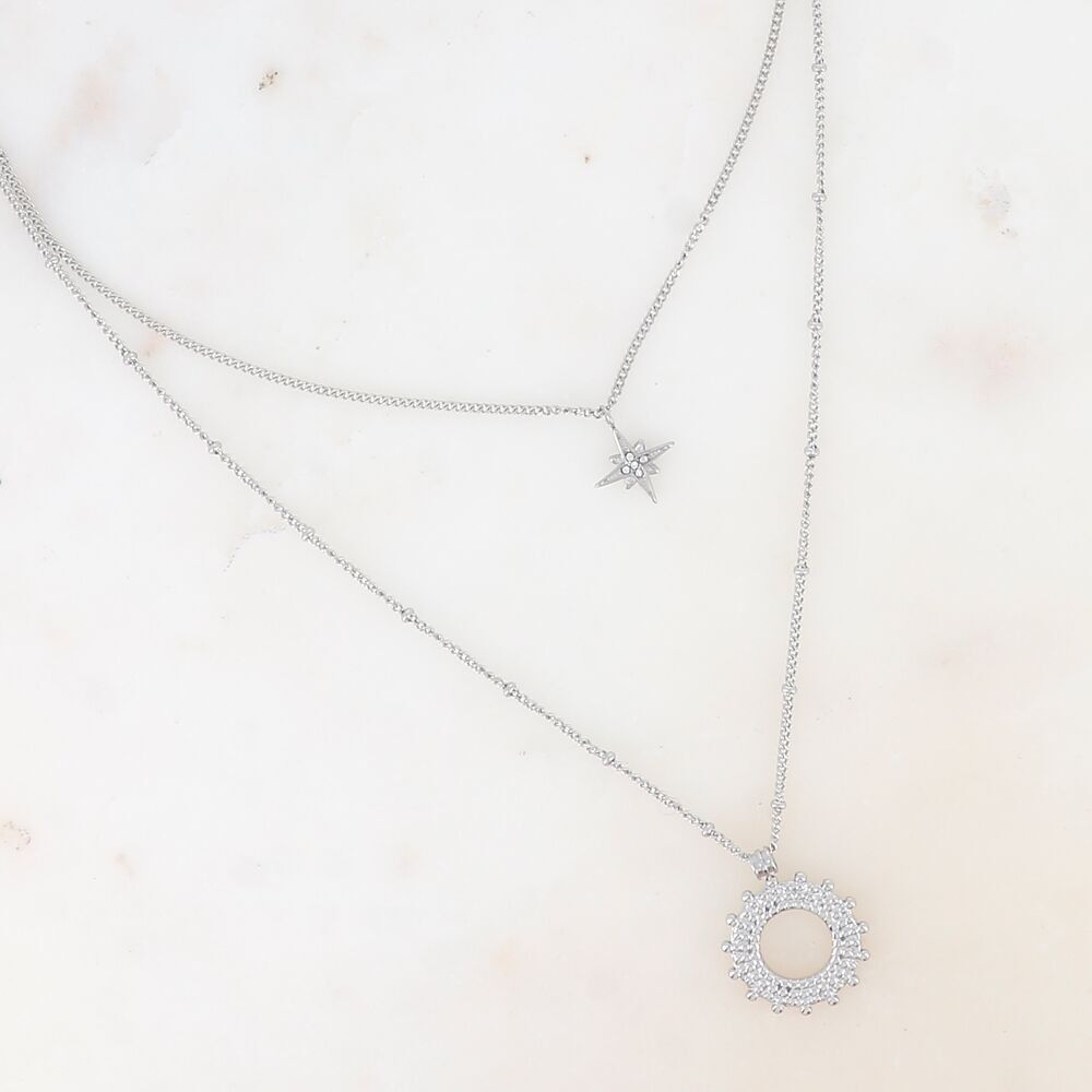 Collana multifilo - 2 fili, stella e sole