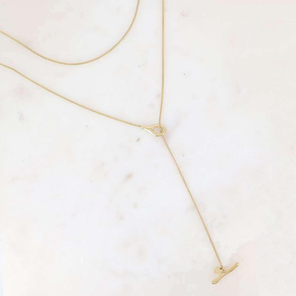 Lange Halskette – englische Kette mit T-Verschluss, Länge 150 cm