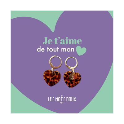 Boucles d’oreilles Coeurs Acétate “écailles de tortue”
