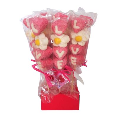 Bonbons - Brochette Love en fleur