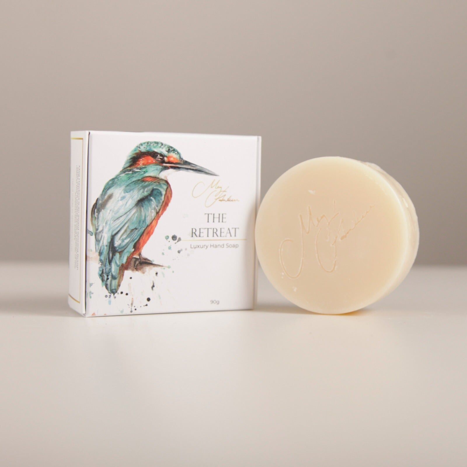 Sapone per le mani "The Retreat" con disegno ad acquerello Kingfisher