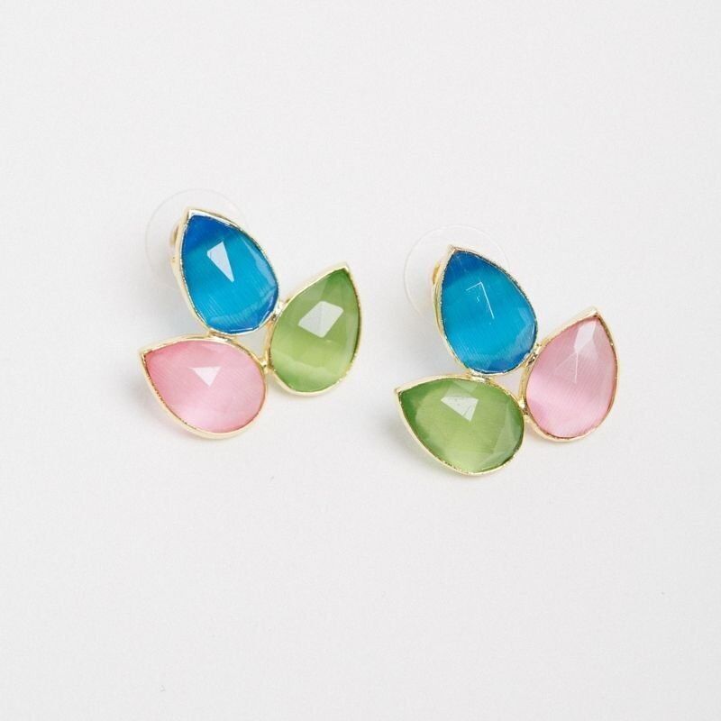 Orecchini Yoga Big Ed. Blu lucido, verde e rosa limitati