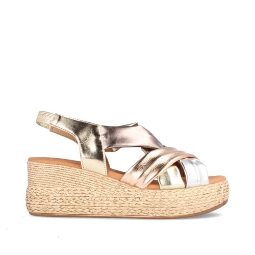 SANDALIAS PARA MUJER CON CUÑA ALTA COVADONGA MULTIMETAL