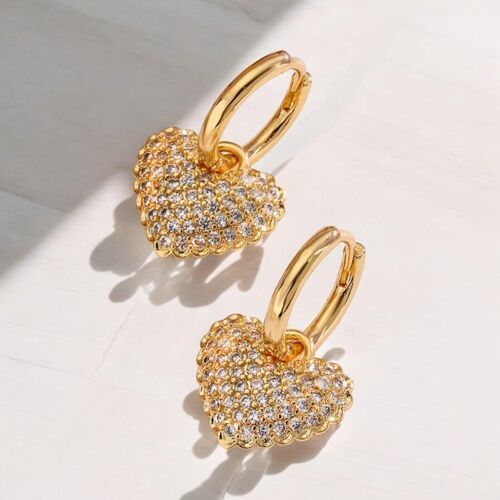 Earrings Fioretta gold plated with zircons