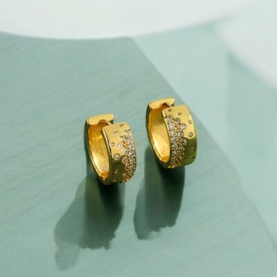 Earrings Gigi gold plated with zircons