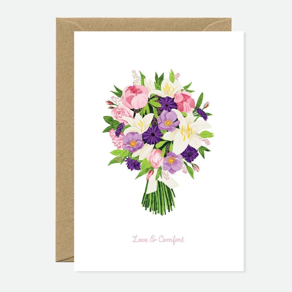 Love Comfort Bouquet - Greeting Card