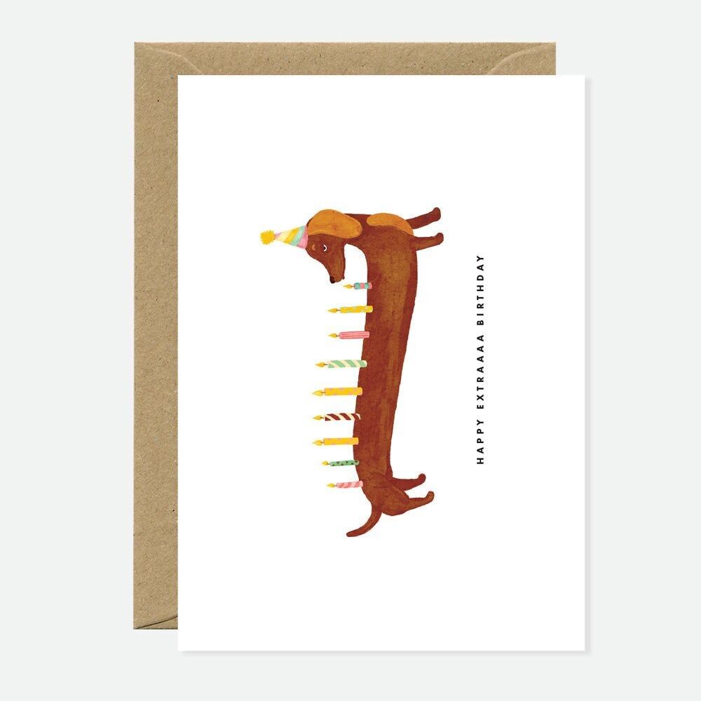 Dackel Extra Geburtstag – Grußkarte