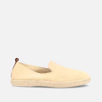 Alpargatas para mujer en serraje piso yute Lola beige