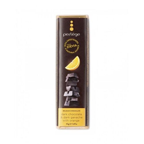 Perlège barre de chocolat noir & ganache noire à l'orange (Stevia)