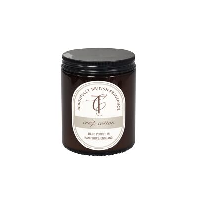 COAST & COUNTRY - Bougie en cire de soja en verre ambré Crisp Cotton 150 g