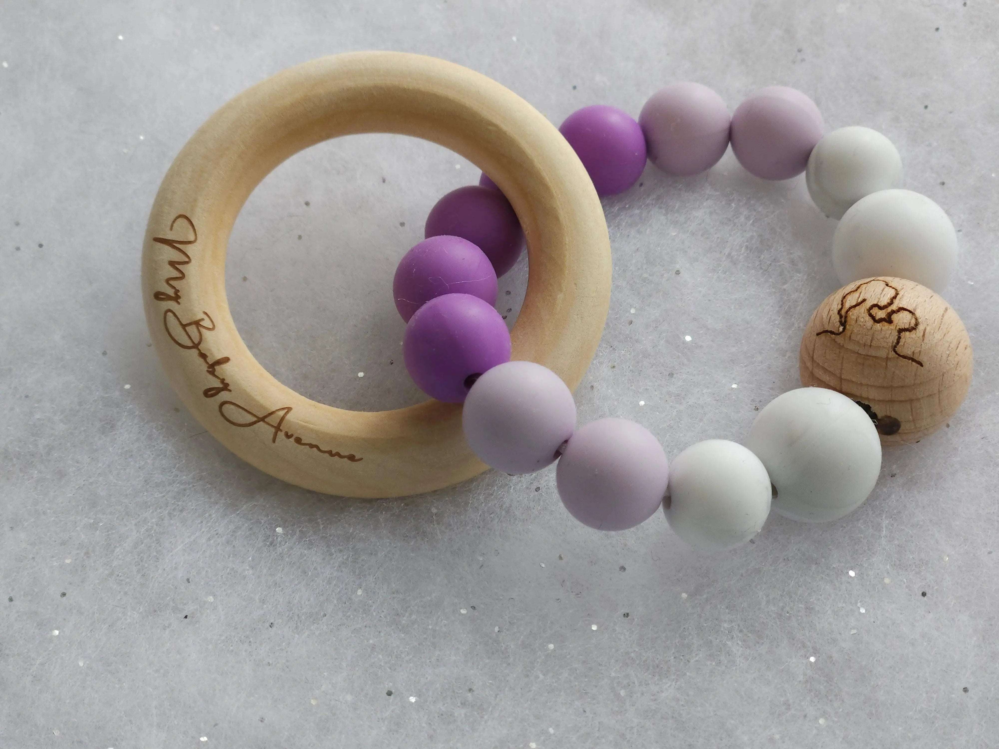 Anello da dentizione viola malva