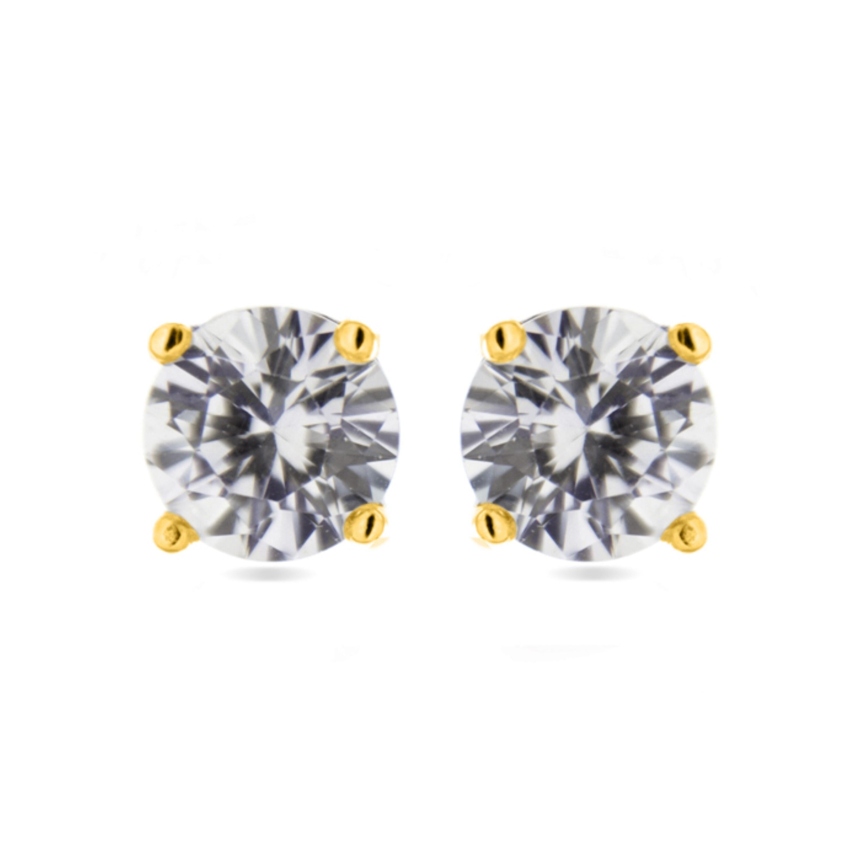 Ohrringe aus 925er-Sterlingsilber mit glänzendem Zirkonia in Rhodium – Basic