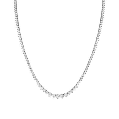 925 Sterling Silver Necklace with Shiny Zirconia Finished in Rhodium - Niriel