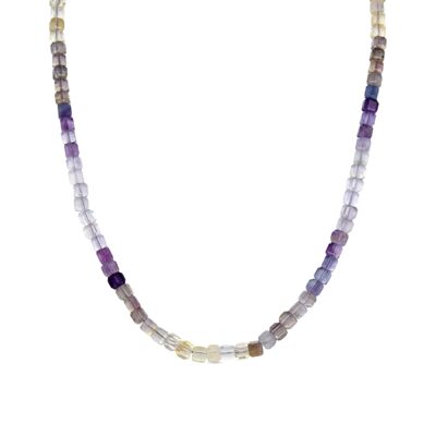 Collier en argent sterling 925 avec fluorite fini en or jaune 18 carats - Wyn