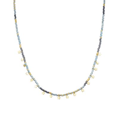 Collana in argento sterling 925 rifinita in oro giallo 18 carati - Muh