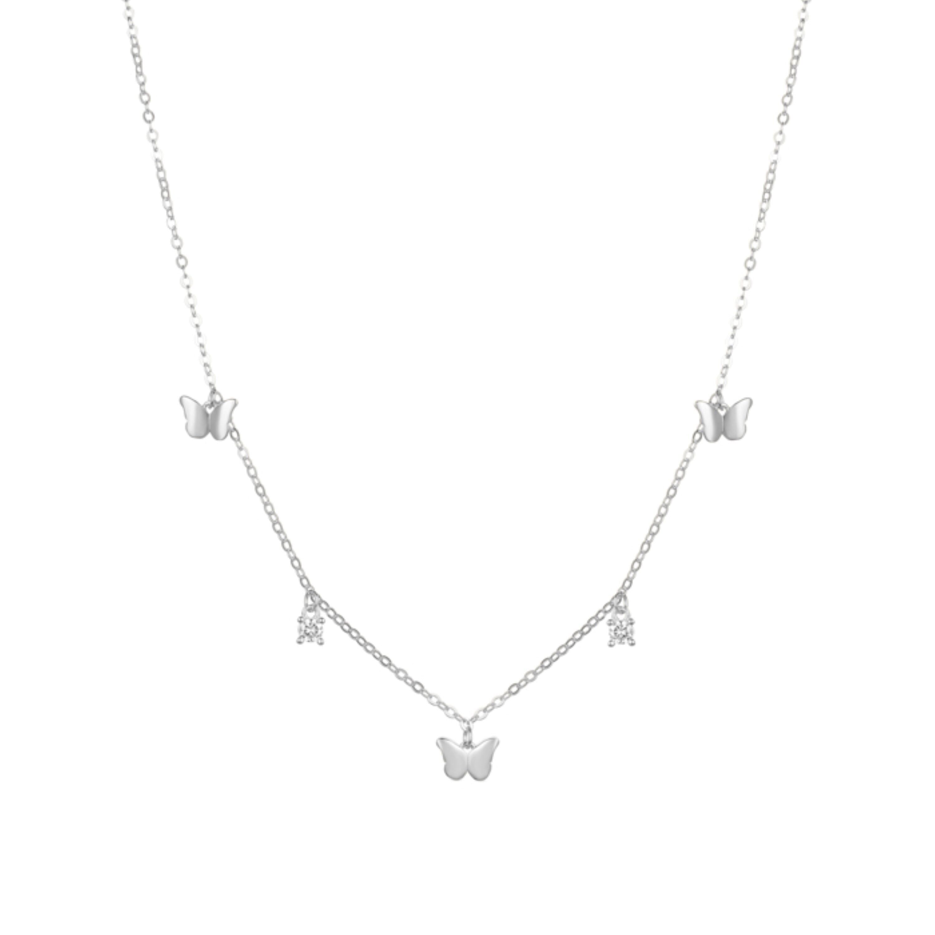 Collana in Argento 925 con Zirconi Lucidi rifiniti in rodio - Nall