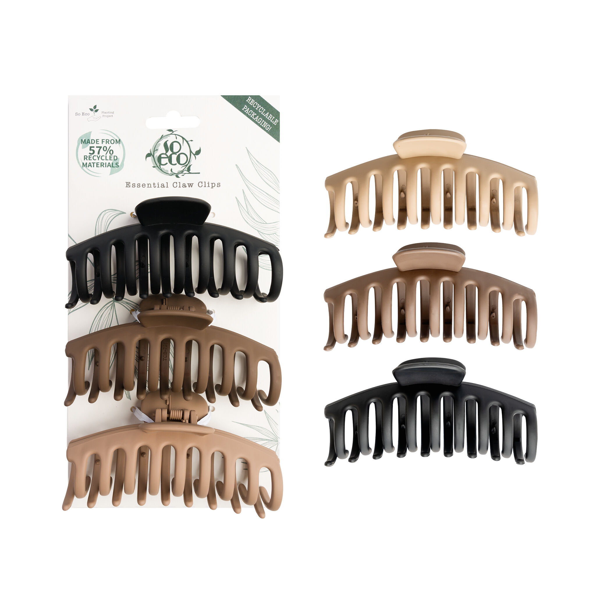 So Eco Essential Claw Clips  - 3 Pack