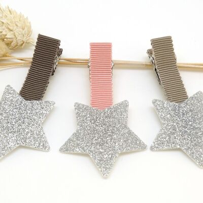 Fermaglio per capelli con stella glitterata
