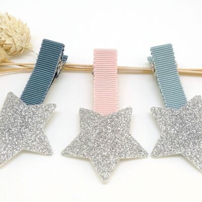 Fermaglio per capelli con stella glitterata