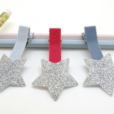 Glitter star hair clip