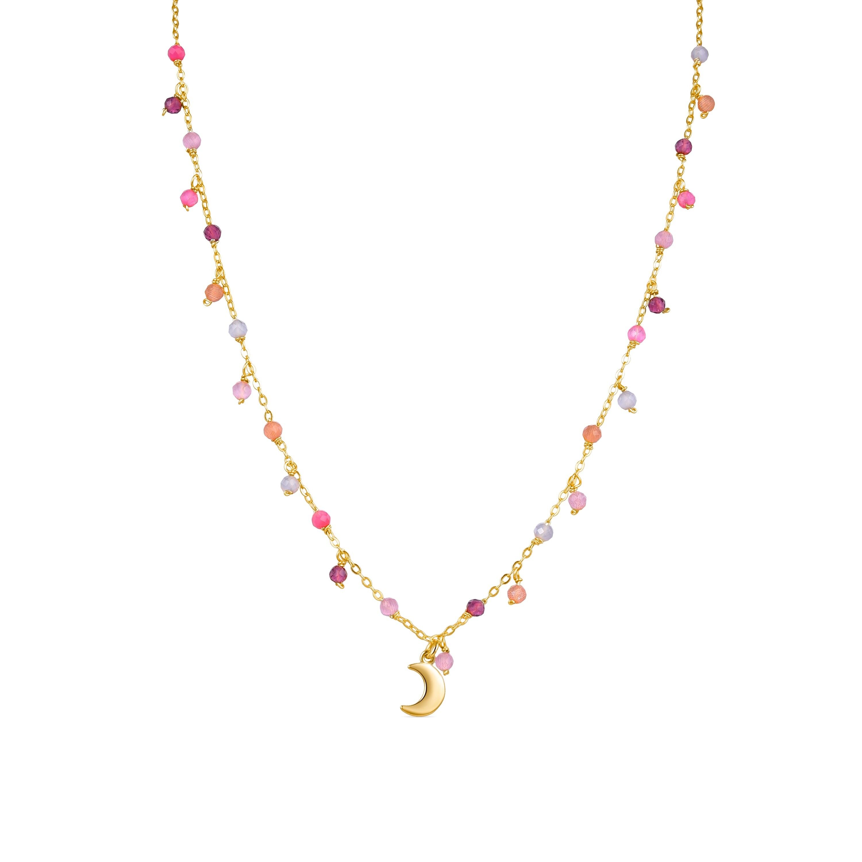 Collana in Argento Sterling 925 con Cristalli Multicolor rifinita in Oro giallo 18K - Aiel