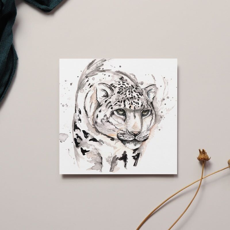 Biglietto d'auguri leopardo delle nevi