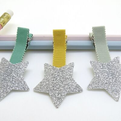 Glitter star hair clip