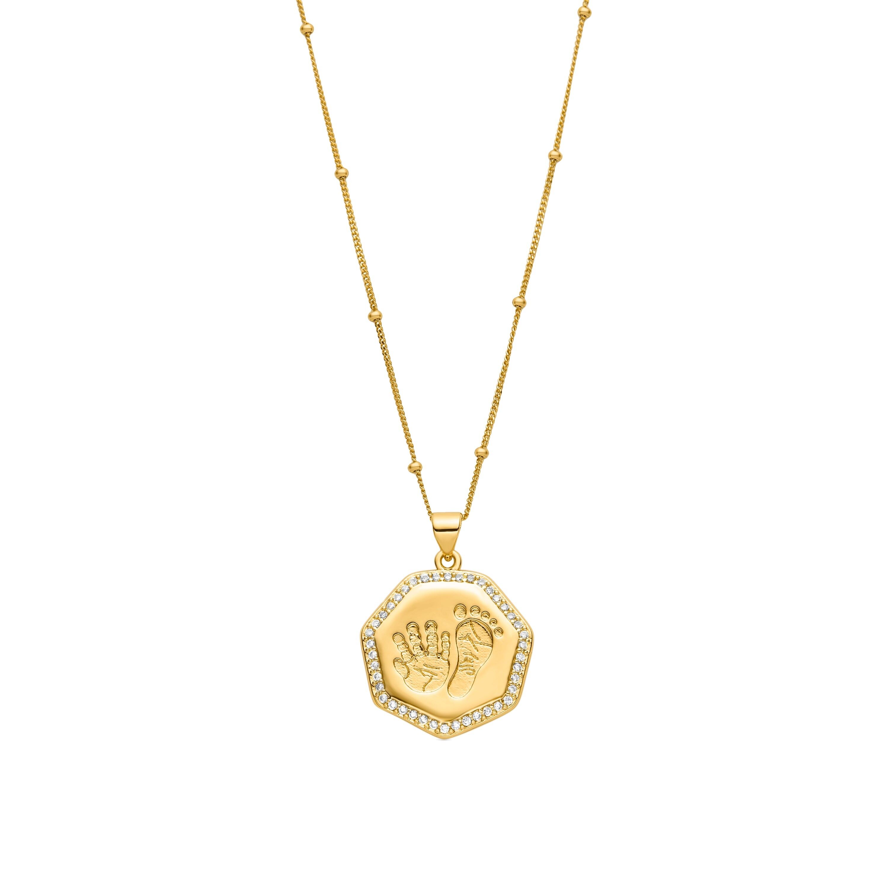 925 Sterling Silver Necklace with Brilliant Zirconia Finished in 18K Yellow Gold - Niasy