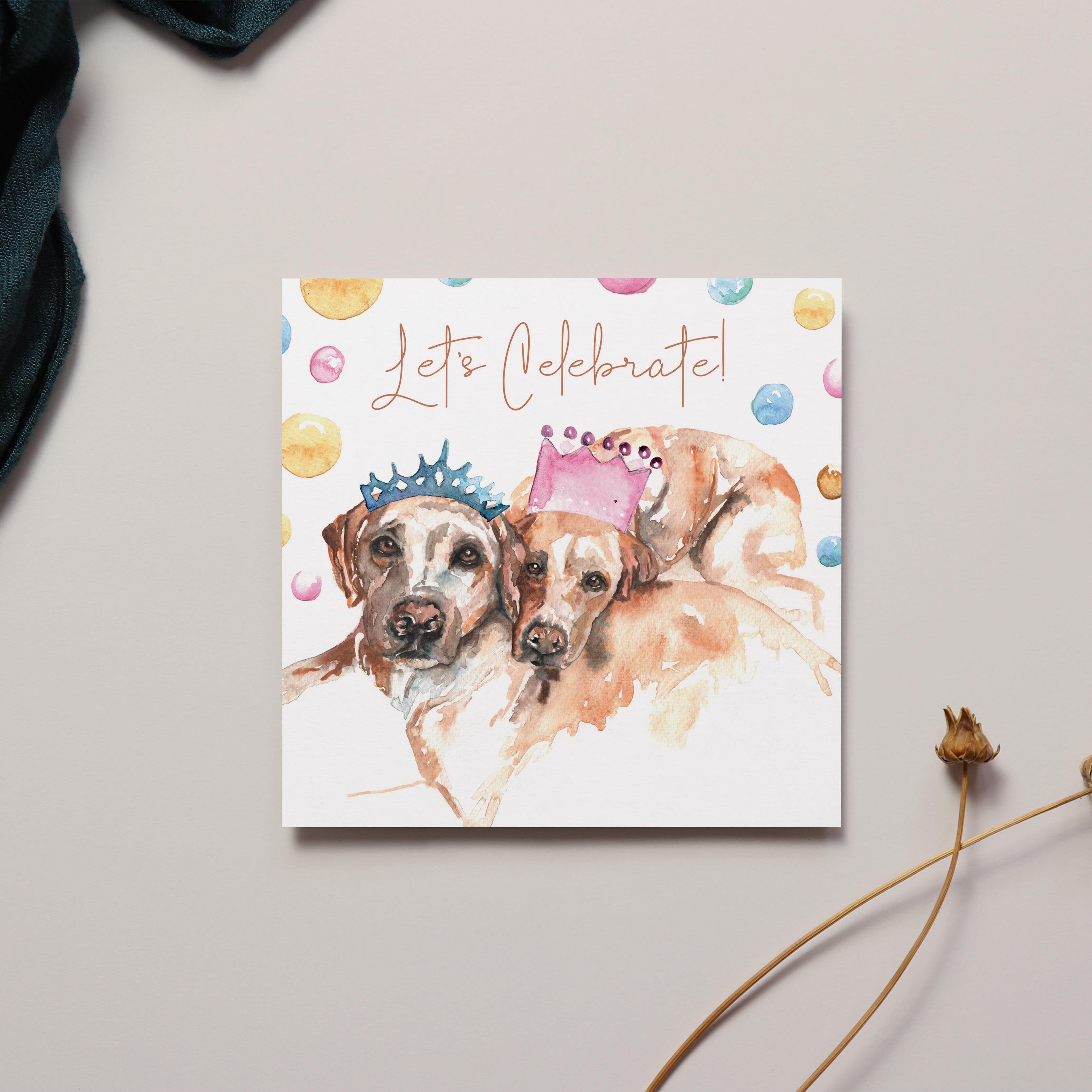 Let's Celebrate Dog Sentiment Card