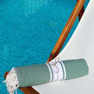 Fouta Playa Auténtica Verde Salvia 100% Algodón