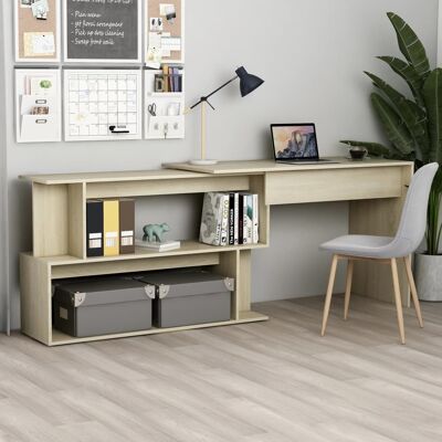 Escritorio de esquina Roble Sonoma 200x50x76 cm Madera de ingeniería