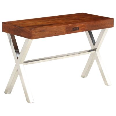 Scrivania Legno Massello Acacia Finitura Miele 110x50x76 cm