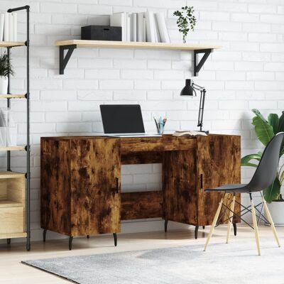 Bureau Chêne fumé 140x50x75 cm Bois composite
