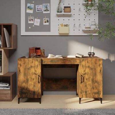 Bureau Chêne fumé 140x50x75 cm Bois composite