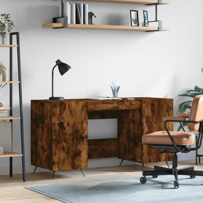 Bureau Chêne fumé 140x50x75 cm Bois composite