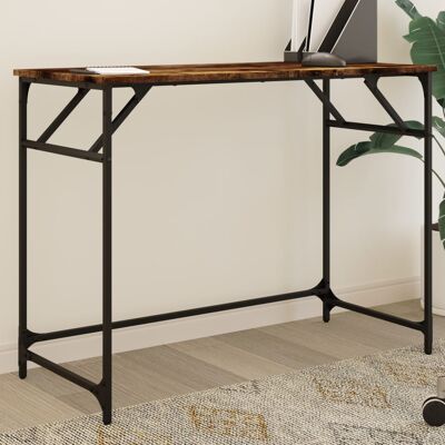 Scrivania Rovere Fumè 100x45x76 cm Legno ingegnerizzato e acciaio verniciato a polvere
