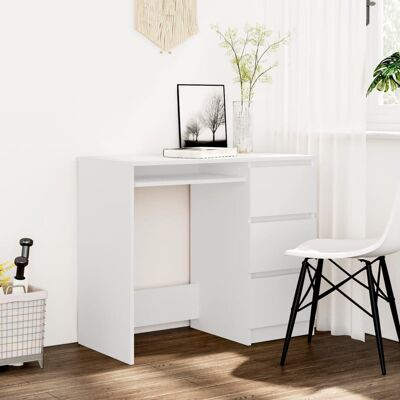 Scrivania Bianca 90x45x76 cm Legno ingegnerizzato