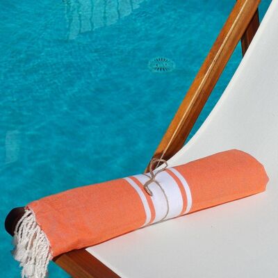 Fouta Playa Auténtica Naranja 100% Algodón
