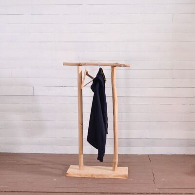 Portant vêtements en bois naturel largeur 60 hauteur 120, valet de chambre