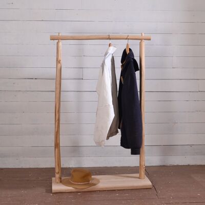 Clothes rack in natural wood width 60 height 120, valet