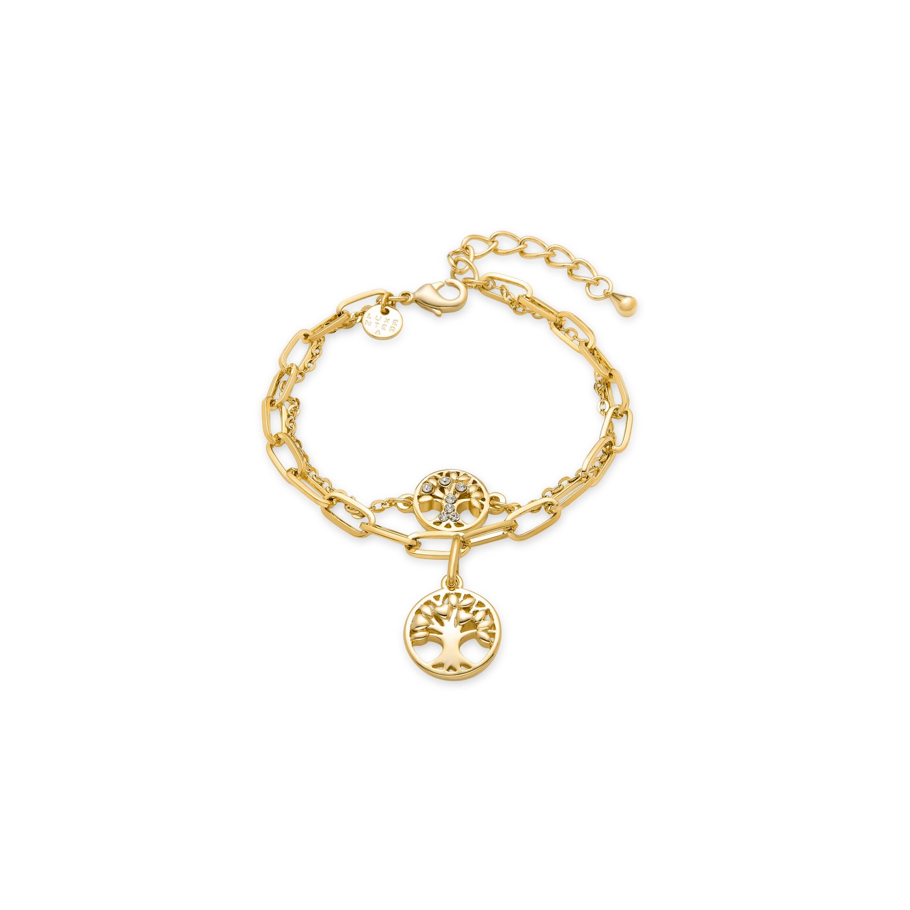 Bracelet en zircone brillant fini en or jaune 18 carats - Arbol Vida