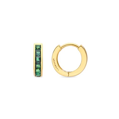 Pendientes de Circonita Esmeralda acabados en oro amarillo de 18K - Wudya