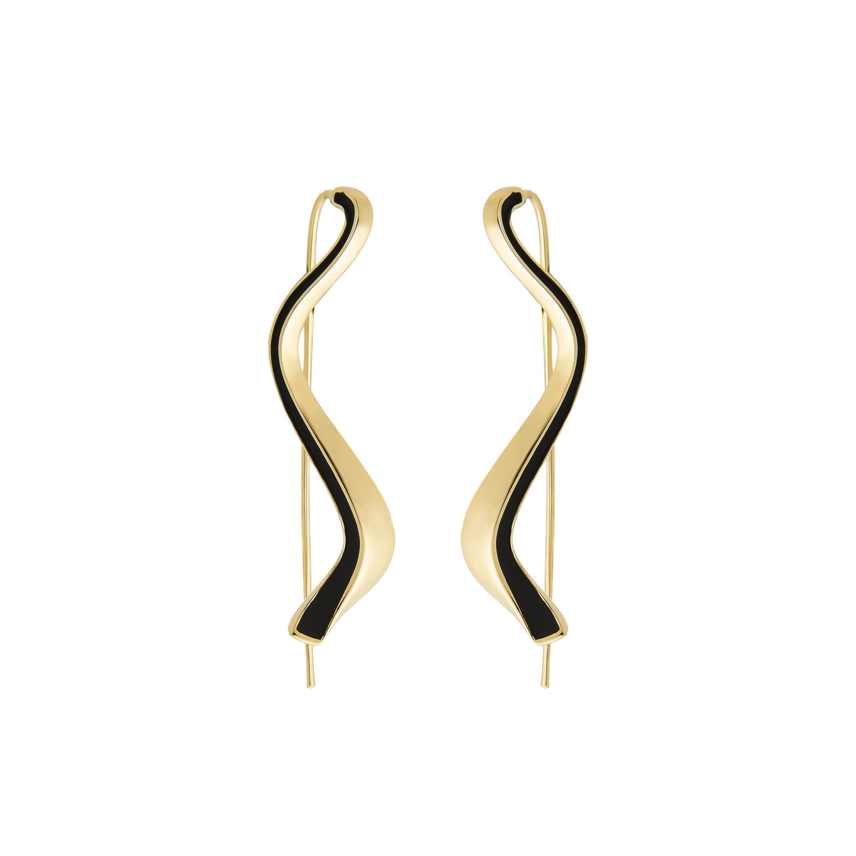 Pendientes acabados en oro amarillo de 18K - Alio