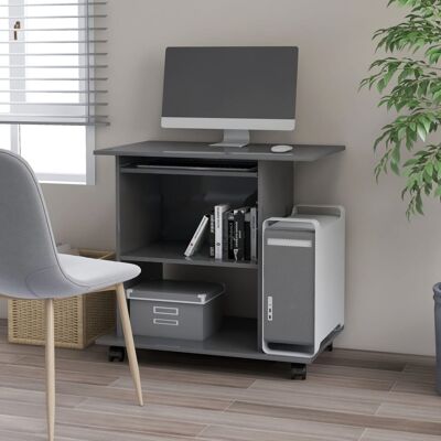 Scrivania per computer grigio lucido 80x50x75 cm in legno ingegnerizzato