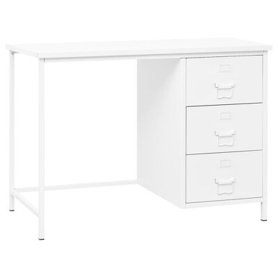Scrivania Industriale con Cassetti Bianco 105x52x75 cm Acciaio
