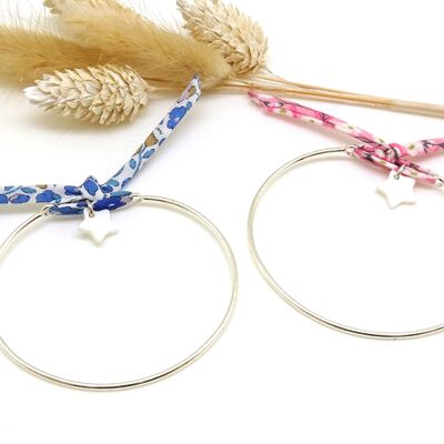 Bracciale bangle in madreperla e liberty